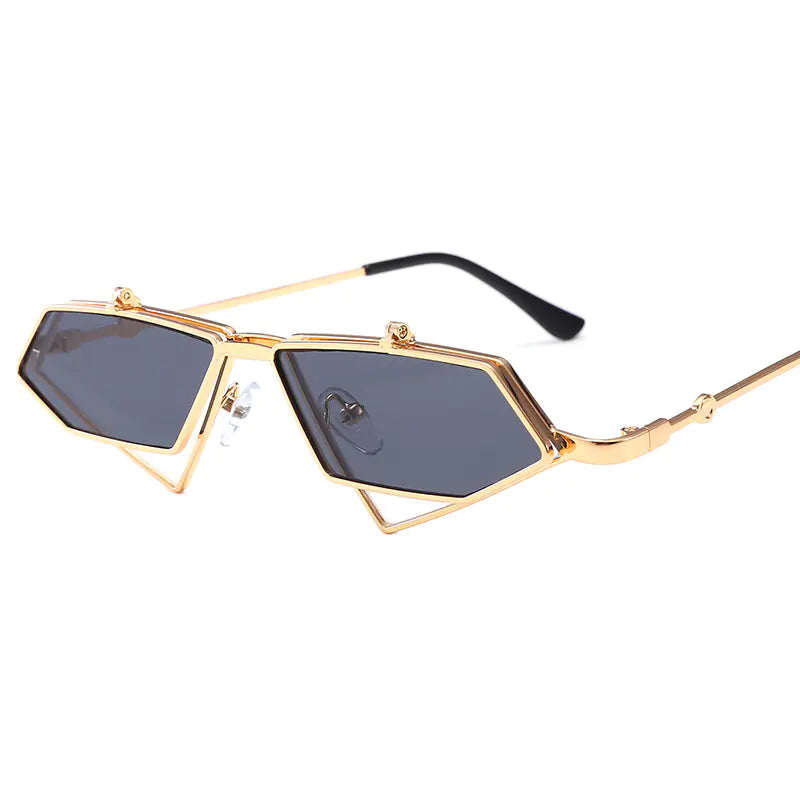 Elegant Round Face Sunglasses - Vintage Steampunk Style